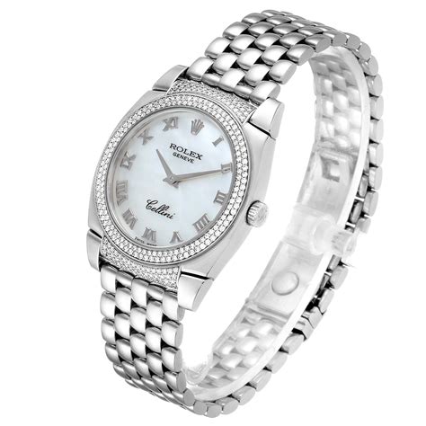 rolex cellini cestello 18k white gold mop diamond ladies watch|Rolex Cellini Ultimate Guide .